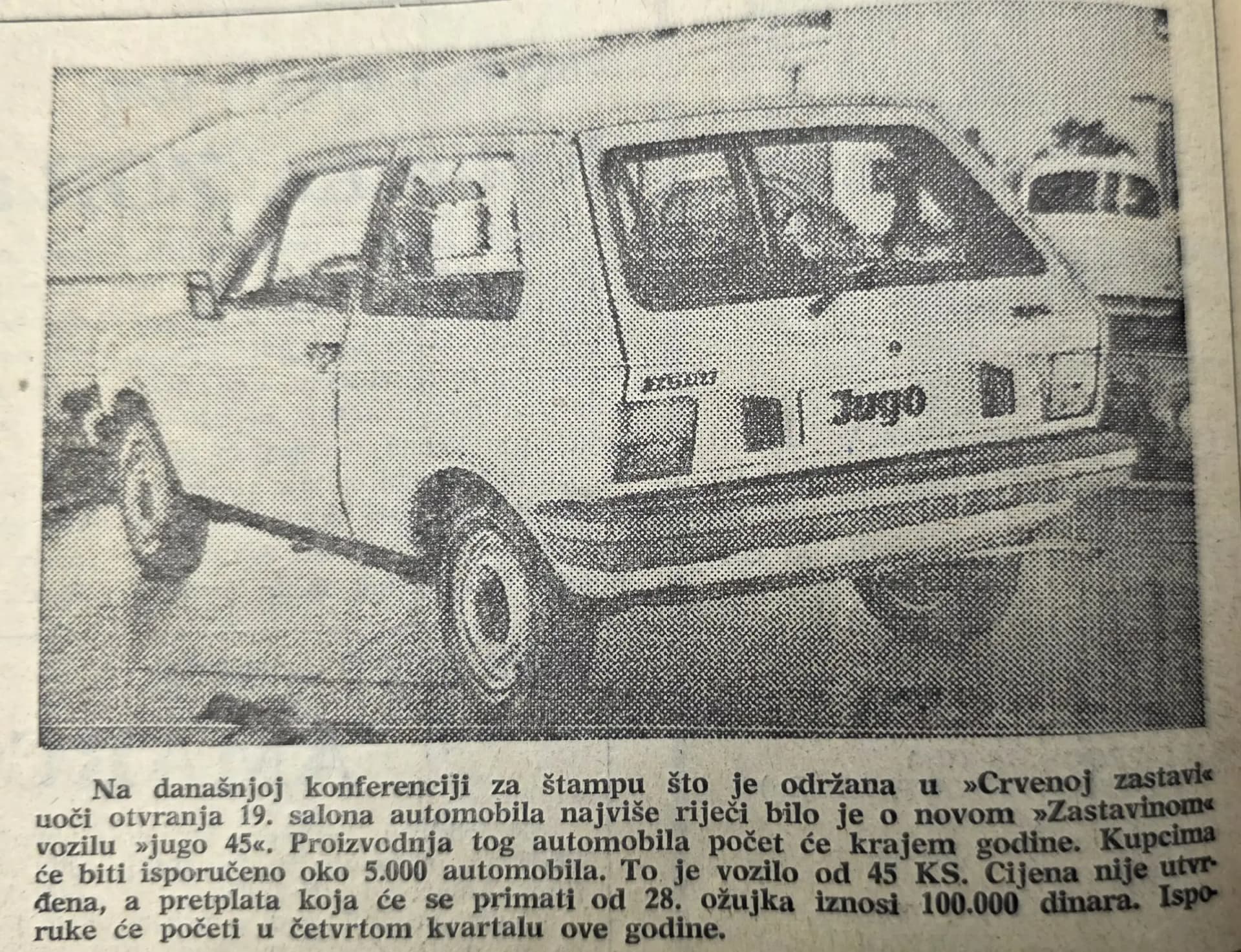 Jugo 45: Legenda domaće autoindustrije rođena na Salonu automobila u Beogradu 1980.