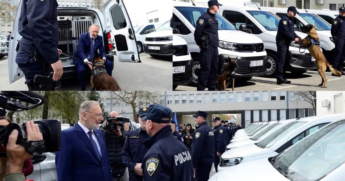 Potpredsjednik Vlade Božinović na primopredaji novih vozila za Protueksplozijsku službu