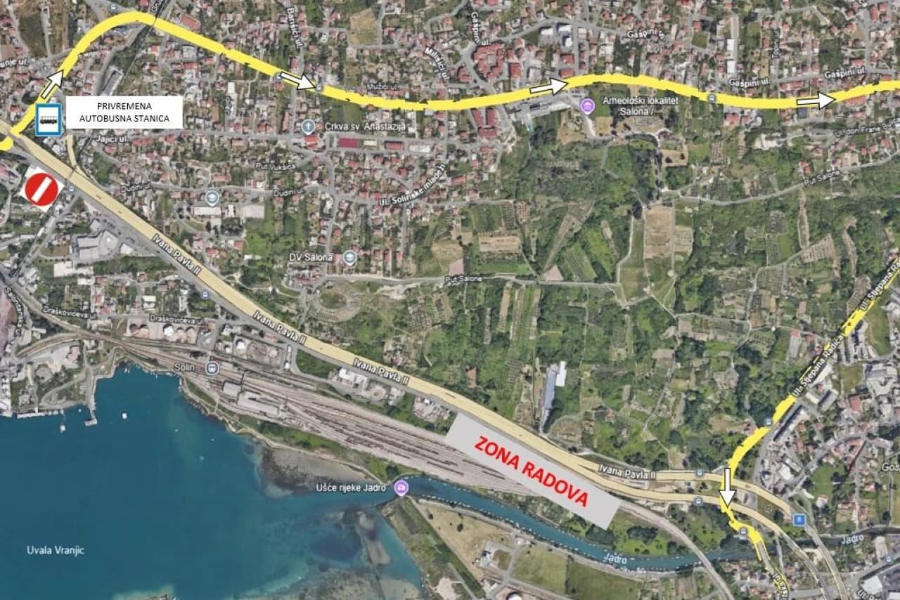 Promet Split: Promjene trasa autobusnih linija od utorka zbog radova na Širini