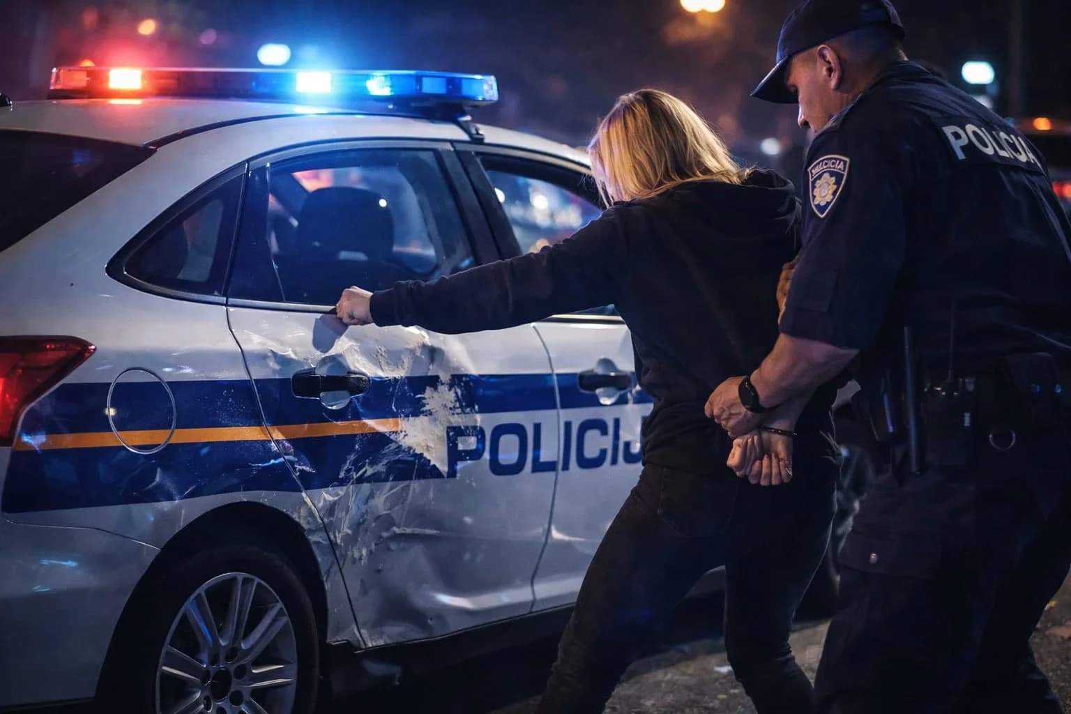 Žena namjerno oštetila policijsko vozilo u Kastvu