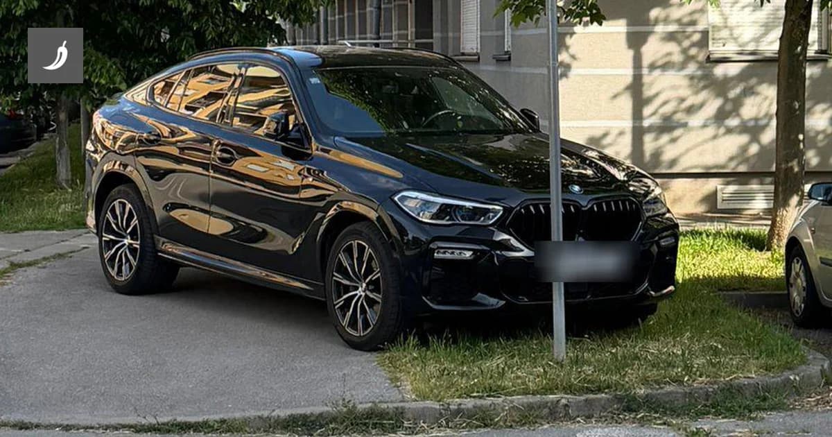BMW X6 bahato parkiran u Zagrebu: Blokiran pločnik i pješački prijelaz