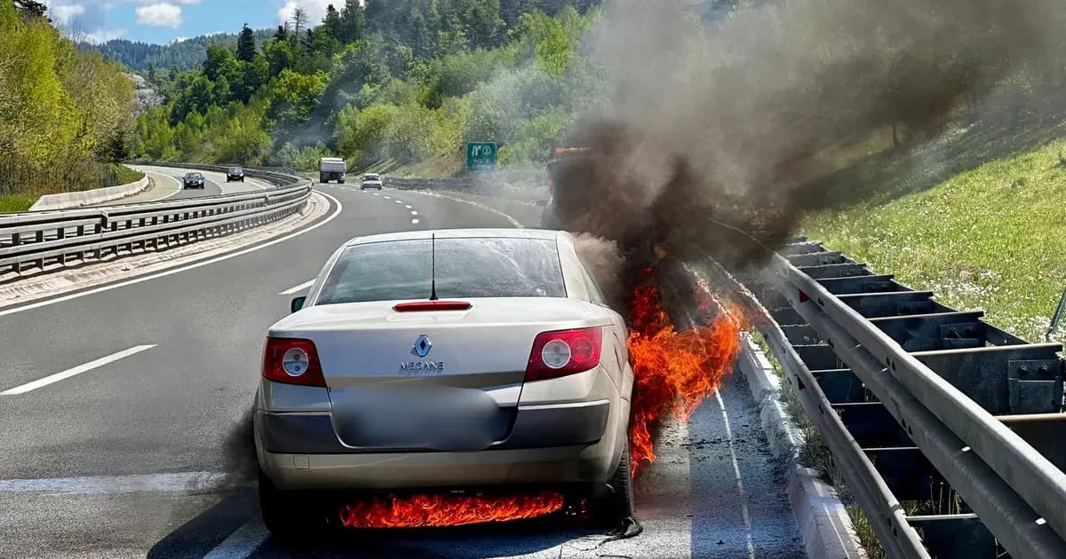 Požar na autocesti A6: Vozilo se zapalilo između čvorova Oštrovica i Vrata