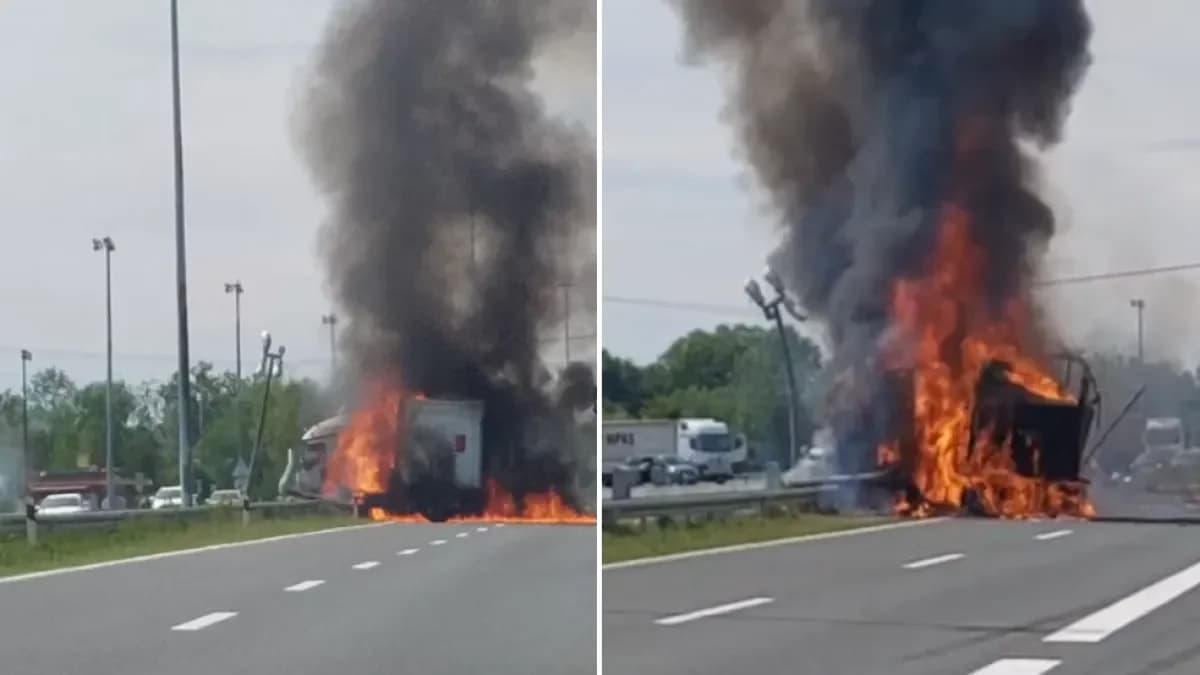 Teška nesreća na A3: Kamion probio ogradu, izbio požar i usmrtio vozača